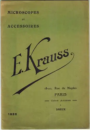 Microscopes et Accenssoires. Condensateurs pour l'Ultra Microscopie. Microscopes minéralogiques et métallographiques. Microphotographie. Microtômes. Polarimètres, Saccharimètres, etc... [= Liste M. 51]
 Paris   Tokio.. 