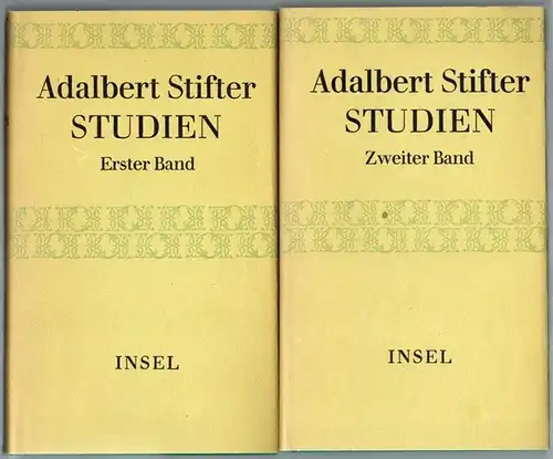 Stifter, Adalbert: Herausgegeben von Jürgen Jahn. Erste Auflage. [1] Erster Band. [2] Zweiter Band
 Leipzig, Insel-Verlag, 1968. 