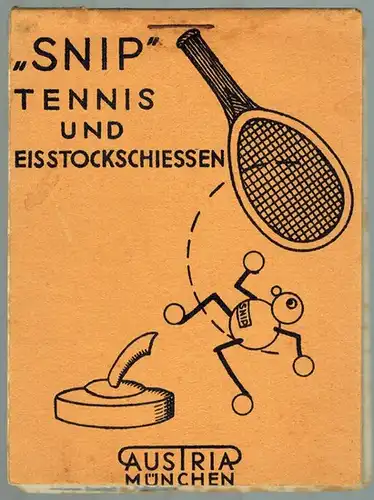 Snip Tennis und Eisstockschießen. [Serie V: Tennis 1-17 und Serie IV: Eisstockschießen (Curling) 1-8]
 München, Austria, ohne Jahr [vermutlich 1920er-Jahre]. 