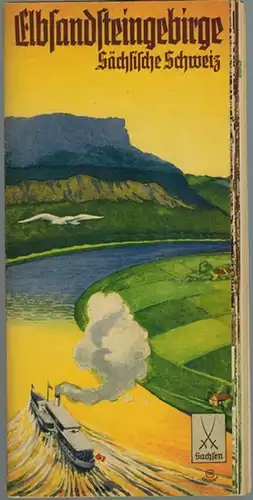 Elbsandsteingebirge Sächsische Schweiz. [Beiliegend:] Sächsische Schweiz (Elbsandsteingebirge). Unterkunfts-Verzeichnis 1938/39. [Weiterhin beiliegend:] Die Fremdenverkehrsgemeinden des Elbsandsteingebirges und ihre Lage
 Pirna, Gebietsausschuß...