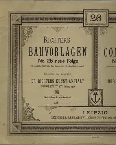 Richters Bauvorlagen. [1] No. 26 neue Folge (Dreizehnte Stufe für das Bauen mit Großkaliber Steinen). [2] No. 24. [3] Nr. 28. [4] No. 30. (Übergangsheft.. 