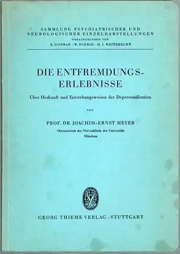 Meyer, Joachim-Ernst: Die Entfremdungs-Erlebnisse [Entfremdungserlebnisse]. Über Herkunft und Entstehungsweisen der Depersonalisation. [= Sammlung psychiatrischer und neurologischer Einzeldarstellungen]
 Stuttgart, Georg Thieme Verlag, 1959. 