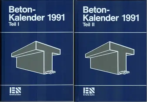 Eibl, Josef (Red.): Beton Kalender [Betonkalender] 1991. Taschenbuch für Beton , Stahlbeton  und Spannbetonbau sowie die verwandten Fächer. 80. Jahrgang. [1] Teil I. [2].. 