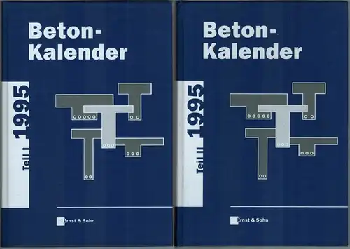 Eibl, Josef (Red.): Beton-Kalender [Betonkalender] 1995. Taschenbuch für Beton-, Stahlbeton- und Spannbetonbau sowie die verwandten Fächer. 84. Jahrgang. [1] Teil I. [2] Teil II
 Berlin, Ernst & Sohn, 1995. 