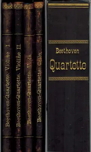 Beethoven, Ludwig van: Quatuors für 2 Violinen, Viola und Violoncell. Herausgegeben von Ferdinand David. [Beethoven-Quartette]. [1] Violine I. [2] Violine II. [3] Viola. [4] Cello...