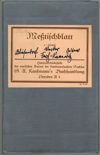 Werder. (4 cm-Karte) Meßtischblatt 1973. Umdruckausgabe. Herausgegeben von der Landesaufnahme Sachsen. Einzelne Nachträge 1936
 Dresden, G. A. Kaufmanns Buchhandlung (Rudolf Heinze), 1936 [Mai 1937]. 