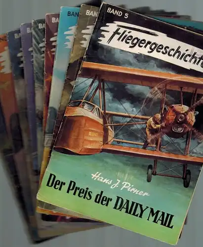 Supf, Peter (Hg.): Fliegergeschichten. [1] Band 5. Hans J. Pirner: Der Preis der Daily Mail. [2] Band 10. Hans J. Pirner: Orkan auf Flugstrecke 423. [3] Band 12. Hans J. Pirner: Geheimnisvoller Einsatz. [4] Band 20. Helmut Mischer: Flug durch das Dunkel. 