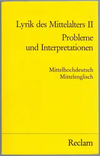 Bergner, Heinz (Hg.): Lyrik des Mittelalters II. Die mittelhochdeutsche Lyrik. Die mittelenglische Lyrik. [= Lyrik des Mittelalters. Probleme und Interpretationen = Universal-Bibliothek Nr. 7897 [6]]
 Stuttgart, Philipp Reclam jun., (1983). 