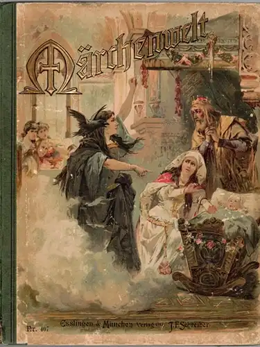 Grimm, Jacob und Wilhelm: Märchenwelt. Eine Sammlung der schönsten Volks  und Kindermärchen nach Gebrüder Grimm und andern. Mit 3 seinen Aquarellen von Walther Zweigle.. 