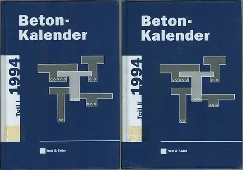 Eibl, Josef (Red.): Beton-Kalender [Betonkalender] 1994. Taschenbuch für Beton-, Stahlbeton- und Spannbetonbau sowie die verwandten Fächer. 83. Jahrgang. [1] Teil I. [2] Teil II
 Berlin, Ernst & Sohn, 1994. 