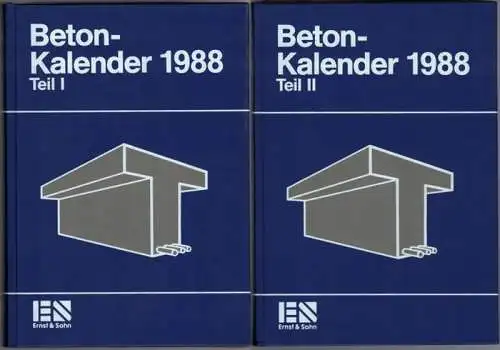 Franz, Gotthard (Red.): Beton Kalender [Betonkalender] 1988. Taschenbuch für Beton , Stahlbeton  und Spannbetonbau sowie die verwandten Fächer. 77. Jahrgang. [1] Teil I. [2].. 