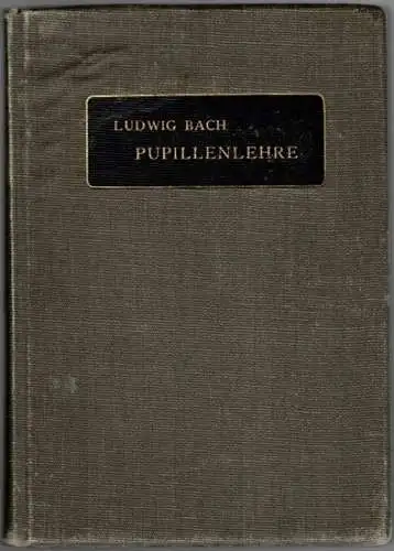 Bach, Ludwig: Pupillenlehre. Anatomie, Physiologie und Pathologie. Methodik der Untersuchung. Mit 27 zum Teil farbigen Abbildungen im Text
 Berlin, Verlag von S. Karger, 1908. 