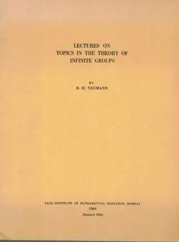 Neumann, Bernhard Hermann: Lectures on Topics in the Theory of Infinite Groups. Reissued
 Bombay, Tata Institute of Fundamental Research, 1968. 