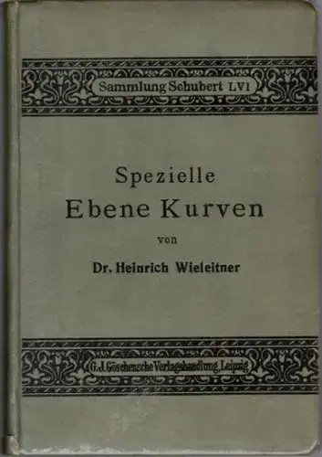 Wieleitner, Heinrich: Spezielle Ebene Kurven. Mit 189 Figuren im Text. [= Sammlung Schubert LVI]
 Leipzig, G. J. Göschen'sche Verlagshandlung, 1908. 