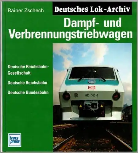 Zschech, Rainer: Dampf- und Verbrennungstriebwagen. Deutsche Reichsbahn-Gesellschaft - Deutsche Reichsbahn - Deutsche Bundesbahn. 5., bearbeitete und ergänzte Auflage. 179 Abb., 85 Tab. [= Deutsches Lok-Archiv]
 Berlin, Transpress, 1993. 