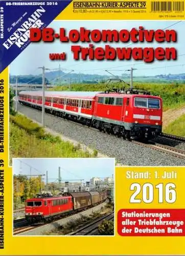 Eisenbahn-Kurier-Aspekte 39. DB-Lokomotiven und Triebwagen. Stand: 1. Juli 2016. [= EK-Aspekte 39 - DB-Triebfahrzeuge 2016]
 Freiburg, EK-Verlag (Eisenbahn-Kurier), 3. Quartal 2016. 