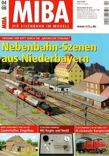 MIBA Die Eisenbahn im Modell. 60. Jahrgang. MIBA 04/08. Entlang der Rott durch die "bayerische Toskana". Nebenbahn-Szenen aus Niederbayern
 Nürnberg, MIBA-Verlag, April 2008. 