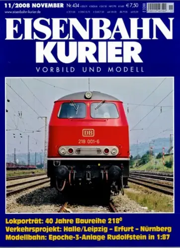 Eisenbahn Kurier. Vorbild und Modell. 42. Jahrgang. Nr. 434. 11/2008
 Freiburg, EK-Verlag, November 2008. 