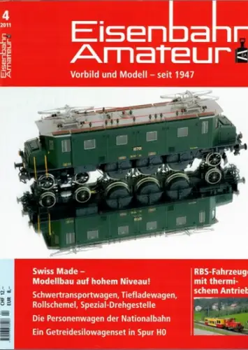 Eisenbahn Amateur. Vorbild und Modell - seit 1947. 65. Jahrgang. 4/2011
 Ohne Ort (Schweiz), Schweizerischer Verband Eisenbahn-Amateur (SVEA/ASEA), April 2011. 