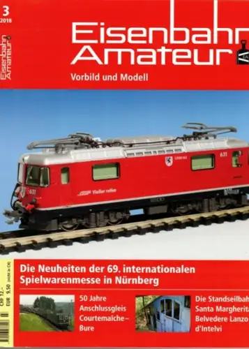 Eisenbahn Amateur. Vorbild und Modell - seit 1947. 72. Jahrgang. 3/2018
 Ohne Ort (Schweiz), Schweizerischer Verband Eisenbahn-Amateur (SVEA/ASEA), März 2018. 