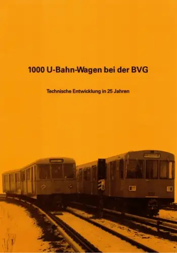 1000 U-Bahn-Wagen bei der BVG. Technische Entwicklung in 25 Jahren. Sonderdruck aus "Elektrische Bahnen" 79 (1981), Heft 5, Seite 151-193
 Ohne Ort [München], ohne Verlag [R. Oldenbourg], 1981. 