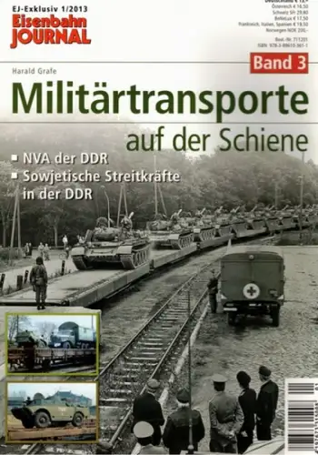 Grafe, Harald: Eisenbahn Journal. EJ-Exklusiv 1/2013. Militärtransporte auf der Schiene Band 3. NVA der DDR. Sowjetische Streitkräfte in der DDR
 Fürstenfeldbruck, Verlagsgruppe Bahn (VGB), 2013. 