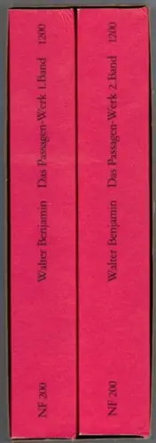 Benjamin, Walter: Das Passagen-Werk. [1] Erster Band. Erste Auflage. [2] Zweiter Band. Erste Auflage. [= edition suhrkamp 1200 - Neue Folge 200]
 Frankfurt am Main, Suhrkamp Verlag, 1983. 
