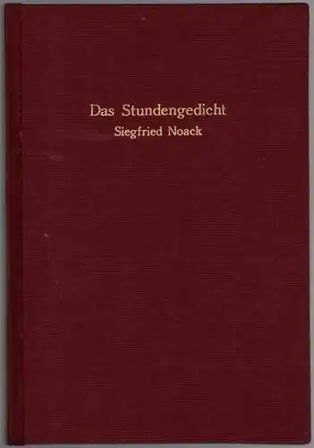 Noack, Siegfried: Das Stundengedicht. [Mit] Zeichnungen von Felix Franck
 Ohne Ort, Edition Sigi Noack, 2000. 
