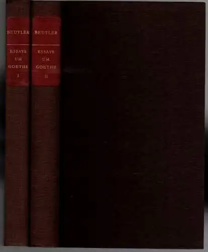 Beutler, Ernst (Hg.): Essays um Goethe. 7., vermehrte Auflage. [1] Band I. [2] Band II
 Zürich, Buchclub Ex Libris, (1980). 