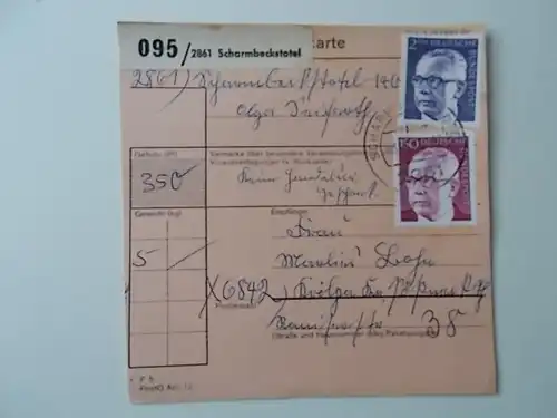 Paketkarte 2861 Scharmbeckstotel