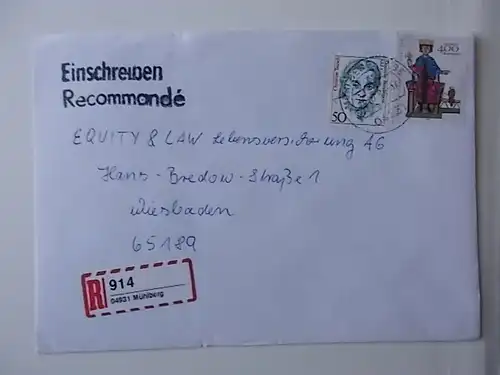 Bund Einschreiben gelaufen 1994