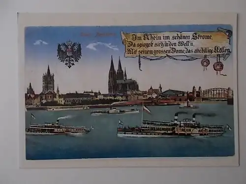 Panoramakarte von Köin 1915 Nachdruck, nicht gelaufen