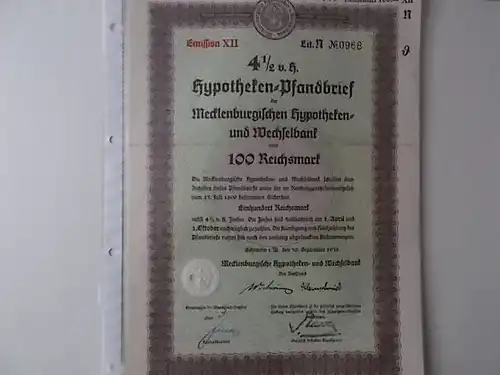 Hypotheken-Pfandbrief Mecklenburgische Hypotheken und Wechselbank