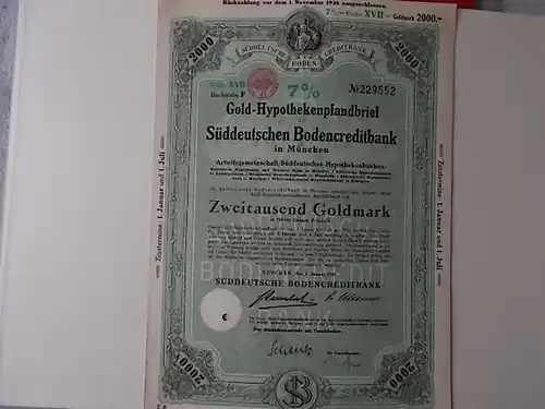 Gold-Hypothekenpfandbrief Süddeutsche Bodencreditbank