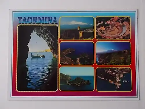 Mehrbildkarte Taormina Sizilien gelaufen 1997