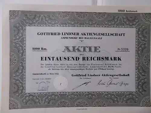Gottfried Lindner Aktiengesellschaft Ammendorf bei Halle/Saale