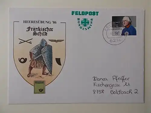 Feldpostbrief auf amtlichen BP-Umschlag