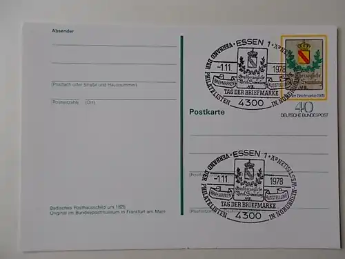 Postkarte Tag der Briefmarke 1978