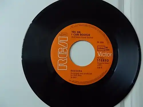 Single  Baccara Yes Sir, I Can Boogie