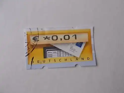Bund Automatenmarke Briefkasten gestempelt mit Zählnummer