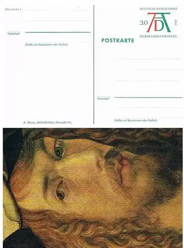 Postkarte PSo 3/01 20 Pf.  ** Dürer Jahr : Selbstbildnis Albrecht Dürer im Museo del Prado Madrid