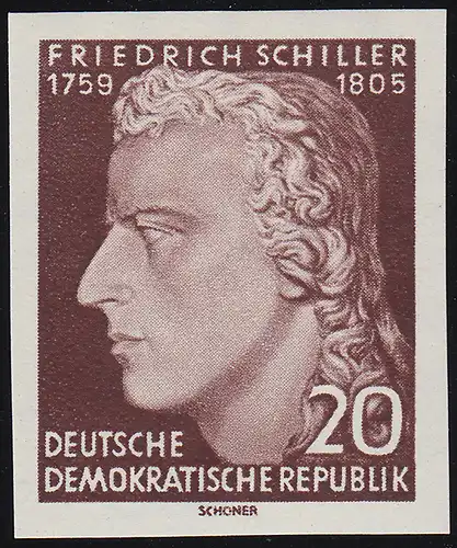466B XII Friedrich Schiller 20 Pf LUNGEZÄHNT,Wz.2 XII **