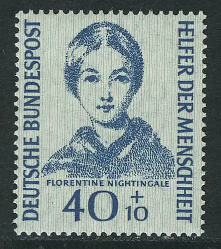225 Helfer der Menschheit 40+10 Pf Florence Nightingale, ** / MNH
