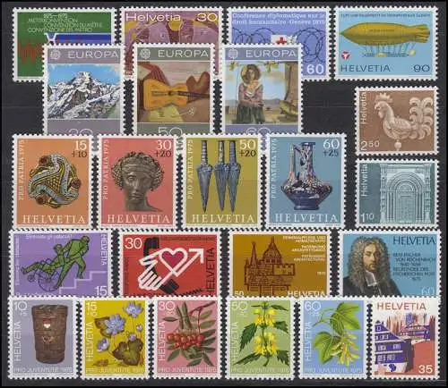 1046-1068 Suisse-Niveau 1975 complet, frais de port