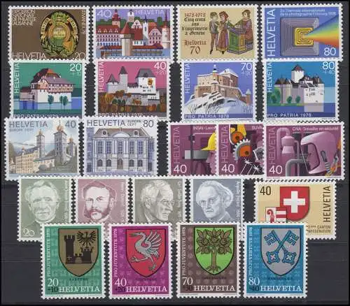 1116-1145 Schweiz-Jahrgang 1978 komplett, postfrisch **