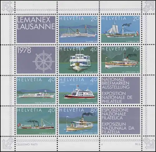 1116-1145 Suisse-Niveau 1978 complet, frais de port