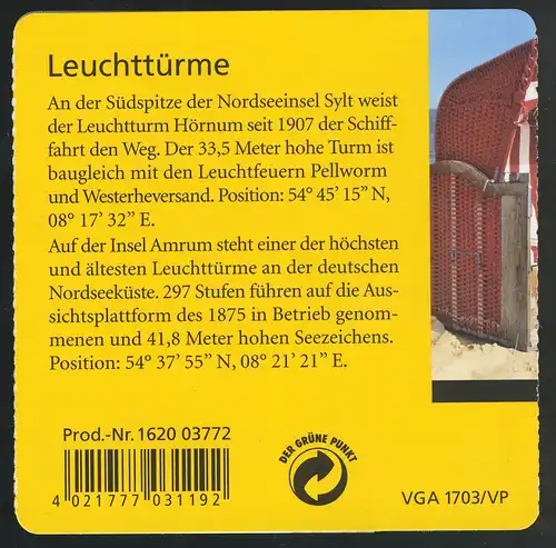 75aI MH Leuchttürme MIT Grünem Punkt, Erstverwendungsstempel Bonn 03.07.2008