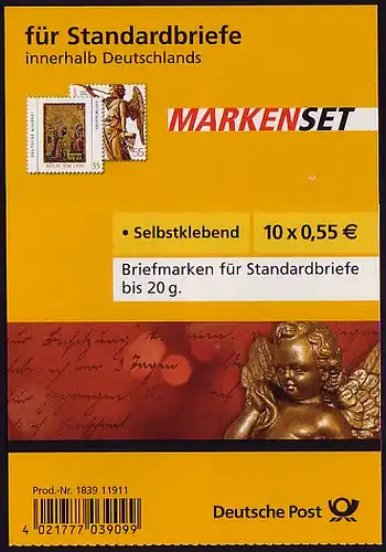 76II MH Winter 2008 mit Raster, Erstverwendungsstempel Bonn 1.11.2008