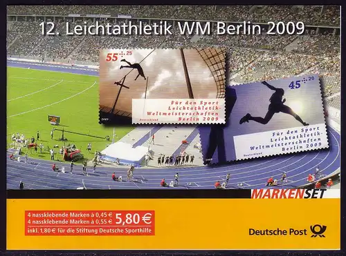 80 MH Leichtathletik-Weltmeisterschaft Berlin 2009 - Erstverwendungsstempel Bonn