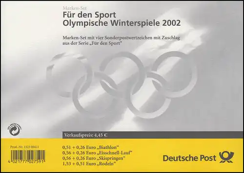 47 MH Winterolympiade, cachet de livraison Francfort/Main 7.2.2002